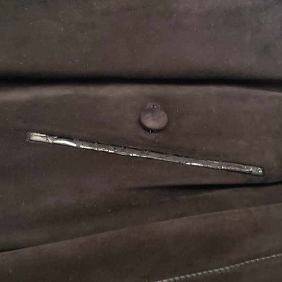 Beltrami Black Suede, Crocodile & Fur Collar & Lining Jacket - Picture 3 of 14